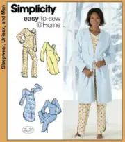 Simplicity 4796 Misses Pajamas Nightgown and Robe Sewing Pattern Size L-XL