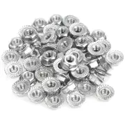 50 Pieces #10-24 Flange Nuts, Serrated Flange Hex Lock Nuts Assortment Kit, 304