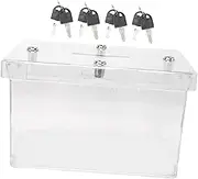 COMNESTBI Box 4 Clear Keepsake Lock Wedding Raffle present for Presents Shoe Case Party Message Transparent Acrylic