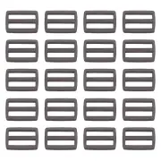 5/8 Inch Tri-Glide Slide Buckles, 50 Pack Webbing Strap Fastener, Gray