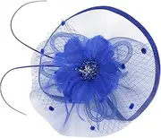 [FRCOLOR] Glamorous Women's Dress Hat Fascinator Clip Headband for Formal Events and Parties Blue