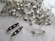 100 Plated Brooch Pins Back Jewelry Findings/beading/needle JF4-Silver OR Gold