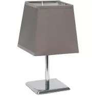 Simple Designs Mini Chrome Table Lamp with Squared Empire Fabric Shade
