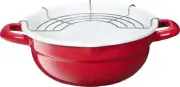 TAKAGIMETAL Tempura Fondue Pot 20cm For IH Red TP-20R-RW Made in Japan NEW