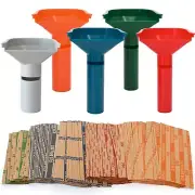 175 Assorted Flat Striped Coin Wrappers & 5 Coin Sorters Tubes Color-CodedEas...