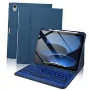 Folio Keyboard Case for iPad 10th Generation 2022 (10.9"), 7-Color Marine Blue