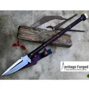 Custom Handmade Carbon Steel Blade Throwing Machete Sword |Hunting Sword Camping