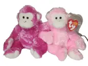 Ty Beanie Baby FRIENDS Monkeys Set Internet Excl. 8" NEW MWMTs Plush Stuffed Toy