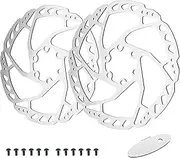 RUJOI 160mm Disc Brake Rotor, Discs brake rotors with 6 Bolts and MTB disc brake pads adjuster Fit for Shimano/Tektro/TRP Brake lock (2 pcs 160mm rotors with 12 bolts screw)