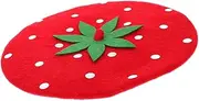 [Minkissy] Novelty Strawberry Beret Hat for Women Vibrant French Style Beanie Cap Unique Decoration for Parties Cosplay Events and Photography Comfortable Wool Blend