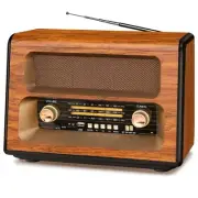 J-199 Large Vintage Radio Bluetooth, AM FM Radio Shortwave, 15W Crystal Speak...