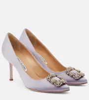 [Manolo Blahnik] Manolo Blahnik Hangisi 90 embellished satin pumps AU 4 purple