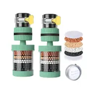 Nevenka 2 Pcs Faucet Water Filters Activated Carbon Removes Chlorine Fluoride-Green