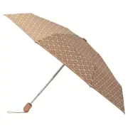Oroton Umbrella Parker Small Printed Logo O Press Button signature rain NEW