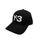 Y-3 品牌刺繡白Logo帆布棒球帽(黑)