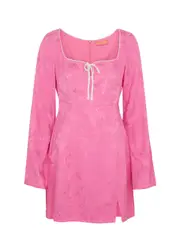 Kitri Elspeth Floral-jacquard Mini Dress - Pink - 12 (UK12 / M) 12 (UK12 / M)