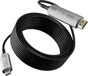 8K Fiber Optic USB C to HDMI Cable 50 Ft, 8K@60Hz 4K@120Hz, HDR, Active Optical USB 3.1 Type-C to HDMI 2.1 Cord Compatible Thunderbolt 3/4 for Galaxy MacBook Pro/Air iPad Pro Surface Dell HP