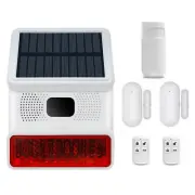 Solar Wireless Home Security DIY burglar Alarm system 100 Meters Distance