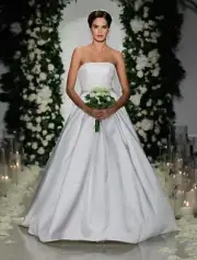 Anne Barge Cloister Lace White Wedding Dress Blue Willow Bride Strapless Bridal