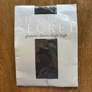 Victoria’s Secret Glamour Sheers Thigh Highs Lace Top Black Size Medium NIP