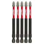 MILWAUKEE PH2 x 89mm Phillips Power Screwdriver Bit - SHOCKWAVE - 5 Piece 48324564