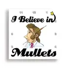 3dRose, I Believe In Mullets, Wall Clock