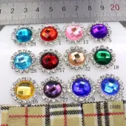 Acrylic Rhinestone Button Round Flat Back Buttons Sewing Craft Rhinestones 10Pcs