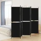 5 Panel Fabric Room Divider Black 250x200 cm Home Decor Privacy Screen