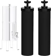 NSF/ANSI 42 Certified Black Purification Elements, for BB9-2® Water Filters Replacement, Compatible with Berkey Gravity Filtration System, Replacement for Berkey Black Filter, Pack of 2