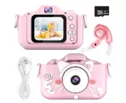 Girls Boy Kids Camera Baby Digital Twin Camera 2.0 Inch Screen 20Mp Shockproof Camcorder Kids Cartoon Selfie Camera