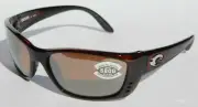 COSTA DEL MAR Fisch 580 POLARIZED Sunglasses Tortoise/Silver Mirror 580G NEW