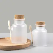 Empty Bath Salt Bottle Plastic Matte Cork Jar Refillable Bottle With Wood Sp=s=