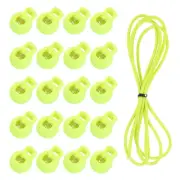 20 Pcs Single Hole Cord Locks with Elastic Cord, Fluorescent Green