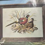 Avon Creative Needlecraft Crewel Embroidery Kit Wild Pheasants Picture Vintage