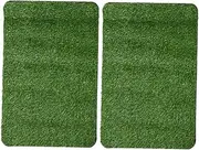 Milisten 2pcs Artificial Turf Carpet Outside Door Mats Rugs Door Mat Outdoor Washable+Door+mat Rug Outdoor Turf Rug Outdoor Door Mats Outdoor Rug Green Polypropylene Fiber (Polypropylene)