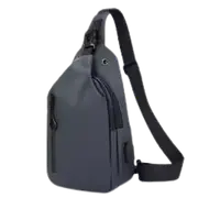 Men's Bag Fashion New Solid Color Chest Bag Outdoor Casual Fashion One Shoulder Crossbody Bag Nylon USB Charging Shoulder Bags