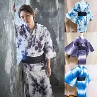 在飛比找Yahoo!奇摩拍賣優惠-日式和服 和服配件 日本傳統男士和服浴衣長袍武士款日系家居拍