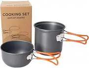 1Set Portable Pot Kit Outdoor Cooking for Camping Hiking Picnic Cookware Non Stick Design for Serving Various Foods Compact Durable Cooking