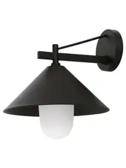 Yamba 1 Light Wall Bracket in Black with Frosted Glass Diffuser