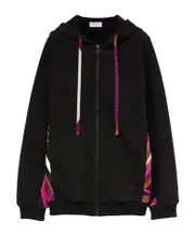 Iride-print hoodie S Black/dark purple/fuchsia/white