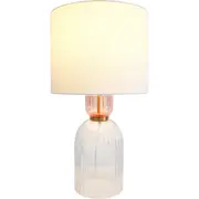 LVD Adele Glass/Metal/Linen 56cm Lamp /Office Desk/Table Lampshade Pink