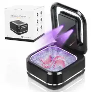 Portable Ultrasonic UV Cleaning Machine Mini Ultrasonic Braces Cleaning Machine UV Invisible Denture Cleaner 42,000Hz De