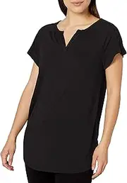 [Hanes] Womens Short Sleeve Peasant Henley Tee