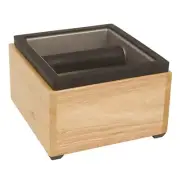 rattleware Knock Box Set, Stainless Steel, 6"x5.5"x4", with Maple Holder
