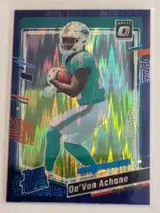 2023 De'Von Achane Optic Football Purple Shock Rookie #365 Dolphins