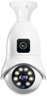 V380 Pro 4MP Waterproof IP Camera Dual Lens E27 New Bulb Full Color Night Vision Two Way Audio Outdoor Security Camera