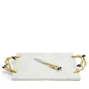 Michael Aram Olive Branch Cheese Board with Knife