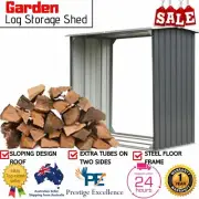 Log Storage Shed Galvanised Steel Garden Wood Shelter Firewood Holder 1.7 x 1.5m