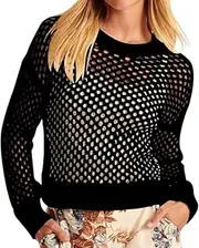 [Generic] Women's Crochet Mesh Sweaters Hollow Out Long Sleeve Knit Top Bikini Beach Cover Ups