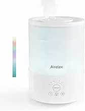 Airelax Humidifier 2.5L Air Humidifier for Bedroom Baby Room Cool Mist Small Humidifier with 360° Dual Nozzles, Top Fill, Quiet Sleep Mode, Auto Shut Off, Humidifier & Oil Diffuser & Night Light